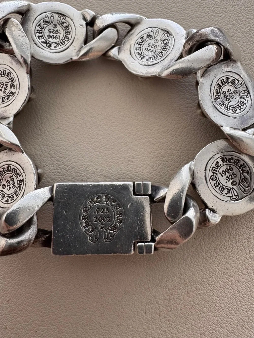 Chrome Hearts Silver Fleur de Lis Link Bracelet